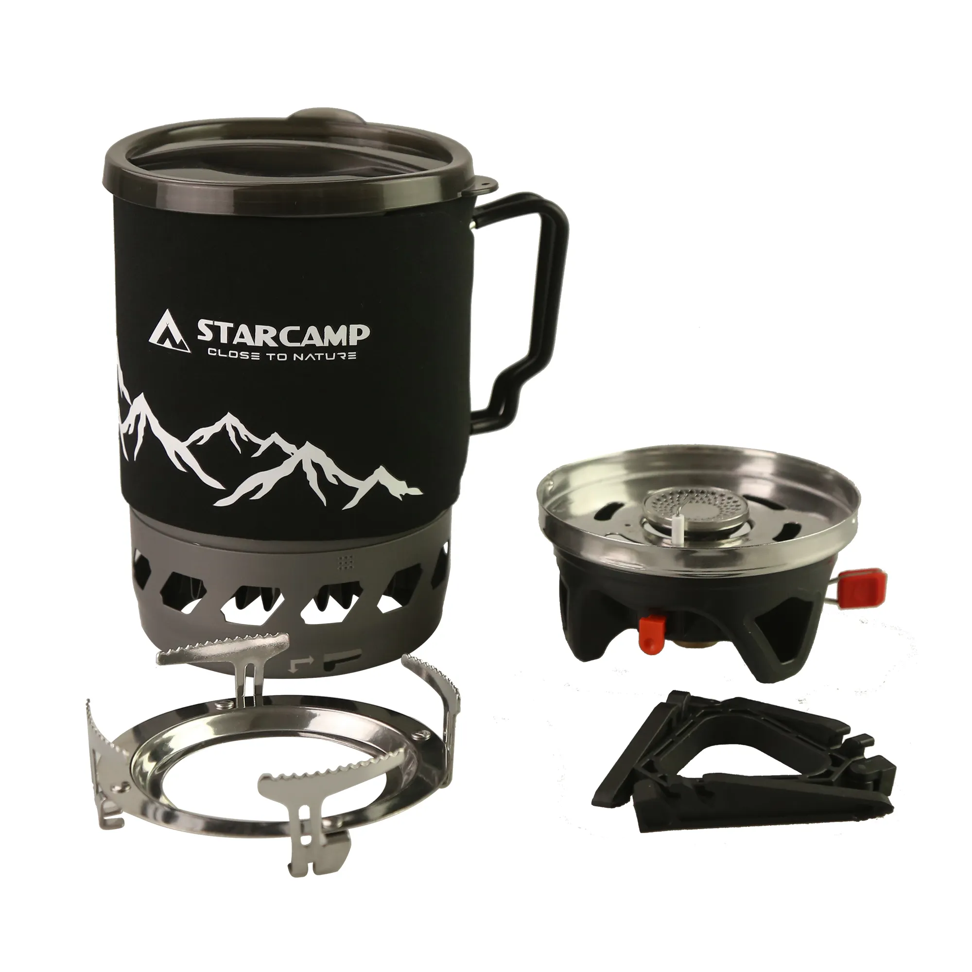 StarCamp 1100ml 야외 캠핑 요리 시스템 하이킹 Fastboil 제트 쿠커 가스 스토브