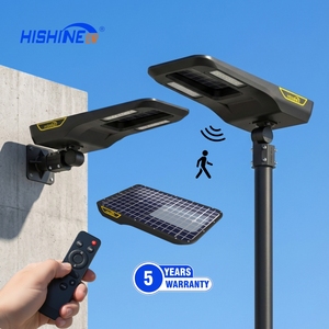 Lampadaire solaire Hishine pour <span class=keywords><strong>grands</strong></span> projets, haute luminosité, panneau monocristallin 60W, étanche, pour stades, jardins et espaces victoriens - Product Image 1