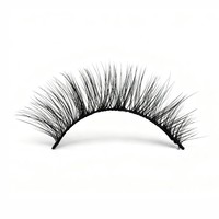 3 paires de faux cils entiers en fibres synthétiques, bande noire, styles de cils variés pour le maquillage quotidien