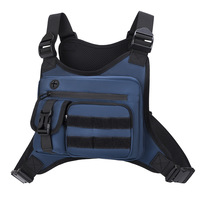 Sac de poitrine tactique multifonctionnel, sac de voyage, de cyclisme, de course à pied, de motard, sac à bandoulière grande capacité, sac de sport extérieur, sac gilet réfléchissant