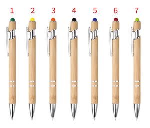 Wholesale Personalized 2 in 1 Multi-Color Touch Head Press Bamboo <b>Pens</b> with Custom Logo Print Eco Friendly Stylus Screen Phone - Product Image 6