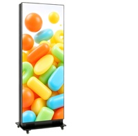 Écran publicitaire LED pliable P1.86 pour promotions intérieures, affichage portable pour événements, support de sol pour expositions et activités de marque