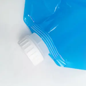 カスタム5L液体パッキングプラスチックスタンドアップポーチ折りたたみ式ポータブルウォーターバッグ