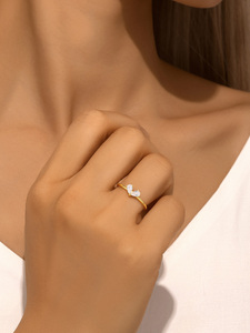Anillo de Plata de Ley 925 de Alta Calidad, Chapado en Oro de 18k, con Diamantes Incrustados, Brillante, Elegante y Delicado, Joyería Fina - Product Image 4
