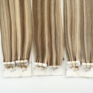 Extensiones de Cabello Brasileño al por Mayor, Doble Trama, Remy, con Cinta Adhesiva, 100% Virgen, Sedoso, Liso, Ondulado, Color Personalizado - Product Image 1