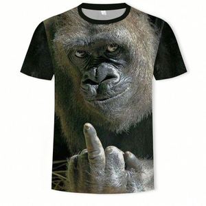 Men's Casual <b>T</b>-Shirt with 3D Digital Printing Short Sleeve Monkey Orangutan Pattern <b>T</b> Shirts - Product Image 4