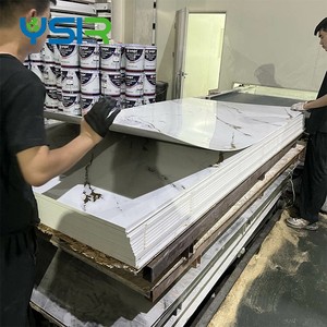 Ventes d'usine, panneaux muraux décoratifs <span class=keywords><strong>en</strong></span> marbre PVC avec revêtement UV, design brillant - Product Image 3