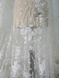 Especiales Nueva flor tridimensional Nail Bead Industria pesada Bordado Bead Lentejuelas Tela de encaje para vestidos de novia Niños - Product Image 3