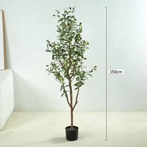 Albero di Ulivo Artificiale 2,1m con Rami Pieghevoli, Tronco in Legno Naturale, Foglie Realistiche, Decorazione per Interni, Soggiorno, Ufficio - Product Image 4