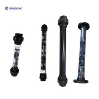 Mélangeur statique SINOONE 1/2 pouce pour gaz ozone, liquides et eau, mélangeur à impulsions en UPVC avec raccord à bride et buse