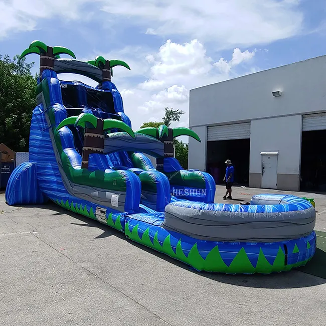 2020 hot sale giant PVC blue crush dual lane water slide commercial water slide inflatable for kids