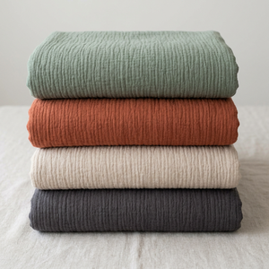 GOTS Organic Cotton 8-Layer Muslin <strong>Blanket</strong> 120"x120"|Heavyweight Oversized Crepe Bedspread|Custom Label Low MOQ Boutique Bedding - Product Image 3