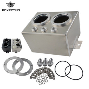 Réservoir de carburant en alliage d'aluminium Polyracing 3L à double trou fileté AN6, modèle noir et argenté pour la mise à niveau et la rénovation - Product Image 1