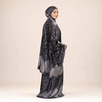 Ensemble de prière Mukena en soie découpé au laser pour femmes, vêtements islamiques modestes