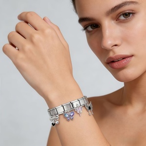 Ultima Moda: Ciondolo Charm <span class=keywords><strong>Italiano</strong></span> Serie Farfalla Colorata, Compatibile con Bracciali in Acciaio Inox da 9mm, per Creare Regali Fai-da-Te - Product Image 2