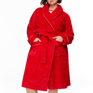 Accappatoio Lungo in Flanella Traspirante Imbottito Spesso in Velluto Corallo Personalizzato Morbido e Caldo per Donna Moda Autunno Inverno Primavera - Product Image 2