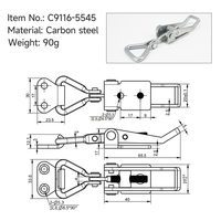 Loquet à ressort réglable en acier galvanisé personnalisé, pince de serrage à dégagement rapide, verrou de serrage pour armoire, boîte à outils OEM/ODM