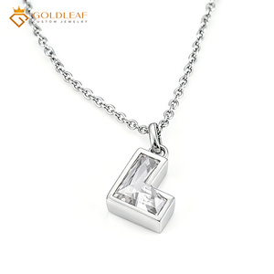 Collier Hip-Hop en Argent 925 avec Pendentif Créatif en Forme de Lettre L en Moissanite D VVS1 Goldleafgem, Bijou Tendance pour Cadeau ou Fête - Product Image 6