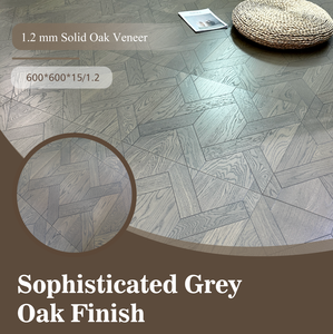 Mistico nodo grigio <span class=keywords><strong>Parquet</strong></span> 600x600x15mm moderno <span class=keywords><strong>pavimento</strong></span> in rovere bianco Click-Lock arte geometrica superficie ABcd <span class=keywords><strong>per</strong></span> Villa camera da letto del parco - Product Image 2
