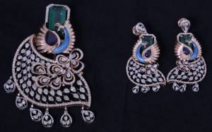 Colgante de Diamante Natural Estilo Pavo Real, Oro Rosa de 14K, 7.14 CT, Corte Brillante, Chapado en Rodio, Color IJ, Diamante SI, Dijes para Mujer, Certificado IGI - Product Image 3