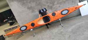 Kayak de voyage en plastique rotomoulé LLDPE de 17,6 pieds pour 1 personne, idéal pour la navigation en mer, le surf et le canoë à pédales - Product Image 2