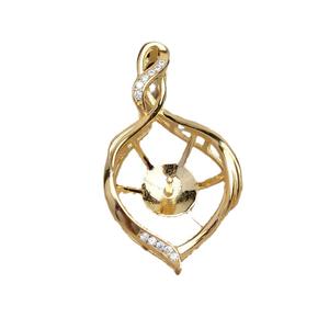 Wenchi, Soporte para Colgante de Plata S925, Soporte Simple y Elegante para DIY, Soporte Vacío para Perlas de 12-13 mm, Componentes para Joyería, China - Product Image 3