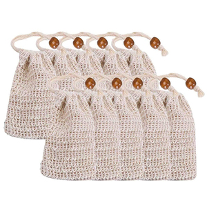 Sac à cordon réutilisable en coton biologique pour savon, pochette de rangement en maille pour savon naturel - Product Image 2