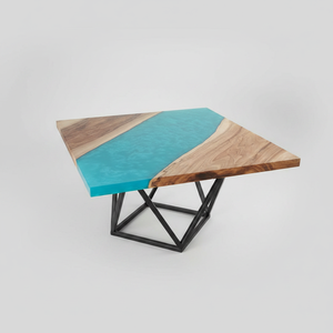 Luxury Handcrafted Acacia Wood Resin <b>Rectangle</b> Dining <b>Table</b> Home Office Living Room Use Waterproof Retirement Gift Diwali Modern - Product Image 2