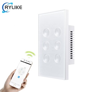 Rylike tuya wifi thông minh chuyển đổi cảm ứng Glass Bảng điều chỉnh lõm nút thiết kế Úc tiêu chuẩn SAA phê duyệt 6 gang chuyển đổi ánh sáng - Product Image 1