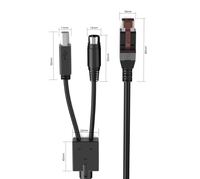 Grosir hitam 2m 3m 24v power USB Y kabel Mini DIN 3P HOSIDEN kabel Printer