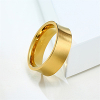 7mm minimalist isch vergoldete Herren ringe Edelstahls chmuck Custom Blank Fingerring