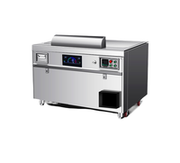Grill Teppanyaki à gaz pour restaurant commercial japonais avec contrôle numérique, installation intégrée, évacuation des fumées vers le bas