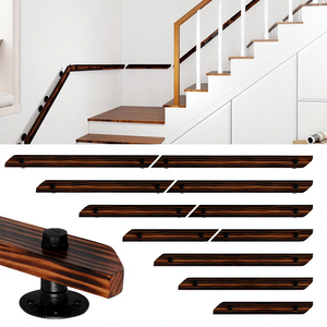 Corrimano per Scale in Legno di Pino Ikodm 150cm Marrone per Interni Montaggio Laterale Include Staffe a Parete e Materiale di Montaggio - Product Image 1