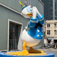 Escultura de Fibra de Vidrio Personalizada con Diseño 3D, Estatua de Resina para Decoración de Exteriores, Personaje de Dibujos Animados, Pato de Dibujos Animados, Escultura de FRP