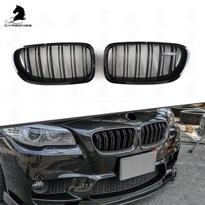 ABS Gloss Black Car Parts Dual Slat Kidney Front Lower Bumper Grill Grille For BMW F10 F18 M5 2011-2016