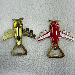 个性化装饰艺术中磁金属飞机3D平面形状开瓶器冰箱贴定制旅游纪念品 - Product Image 5