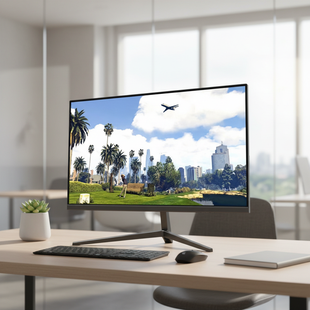 New Source Factory 24Inch IPS HD Gaming Monitor with 144Hz Resolution and DP Interface Desktop Speakers LCD Screen