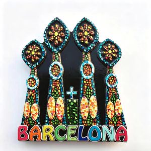 Imán de Resina Personalizado de la <span class=keywords><strong>Sagrada</strong></span> <span class=keywords><strong>Familia</strong></span>, Imán 3D de Poliresina para Refrigerador, Mosaico de Gaudí, Barcelona, Venta al por Mayor - Product Image 1