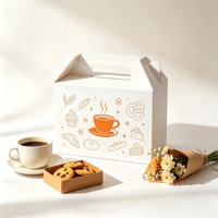 Boîte cadeau en papier avec poignée personnalisée pour biscuits, muffins, en-cas et autres aliments