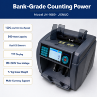 Compteuse de billets multi-devises à chargement par le haut de qualité bancaire avec double CIS, affichage TFT, reconnaissance automatique des devises et imprimante