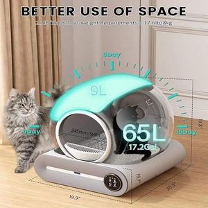 Intelligente Katzentoilette aus ABS-Material mit Automatischem Klappdeckel, Abfallfach und Ionendesodorierungssystem, Runde Automatische Katzentoilette - Product Image 2