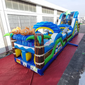 Circuito de obstáculos inflable comercial de grado profesional, mega pista de obstáculos inflable para niños, casa de brinco. - Product Image 3