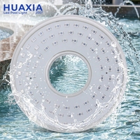 Lampe de fontaine LED HUAXIA 33 mm à trou central, 100 % remplie de résine, étanche IP68, lampe submersible sous-marine en PC