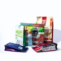 Mylar refermable imprimé personnalisé Sac pour animaux de compagnie à fond plat carré anti-odeur Emballage alimentaire en feuille d'aluminium laminé à fermeture éclair pour le stockage