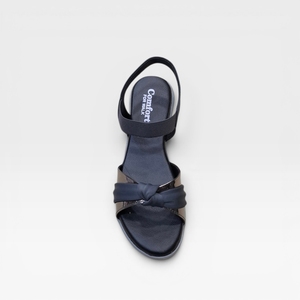 Women Stylish Black Wedge Heel <b>Sandals</b> Bow Design Slingback Strap Comfortable Soft Cushion Lightweight Anti Slip Fashion Daily - Product Image 1