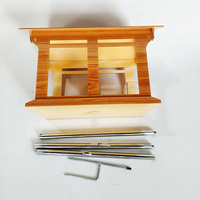 Cage à oiseaux moderne personnalisée en acrylique avec support en acier inoxydable Mangeoire pour petits oiseaux perroquets canaris et plateau attrape-graines