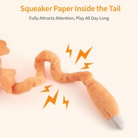 Jouet en peluche interactif pour chat, motif chat de dessin animé, renard, poulet, singe, avec son et texture froissée, pour chats d'intérieur et chatons
