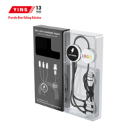 Cable de Carga Múltiple con Logotipo LED Personalizado, Material Ecológico, Cable Trenzado Reciclado para Negocios Sostenibles