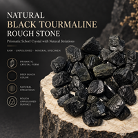 Pierre brute de tourmaline noire naturelle en gros, cristal brut de schorl, spécimen minéral pour collection