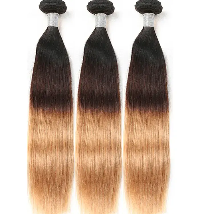 Ghrehair T1B/4/27 Color Straight Wave Hair Extensions Natural Hair Bundles For Women